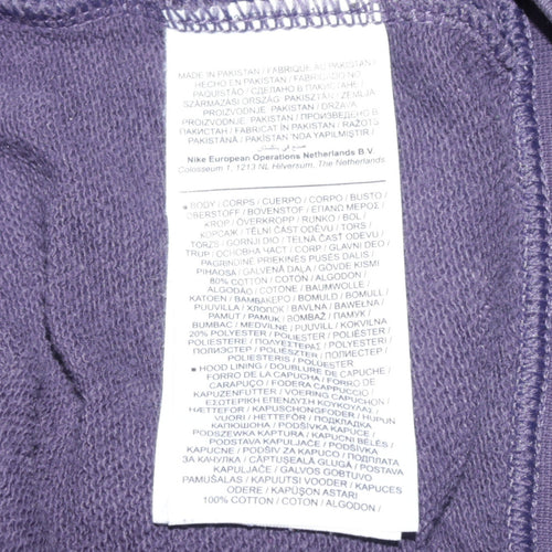 Nike Women Purple Full Zip Hoodie Size L Cotton Blend