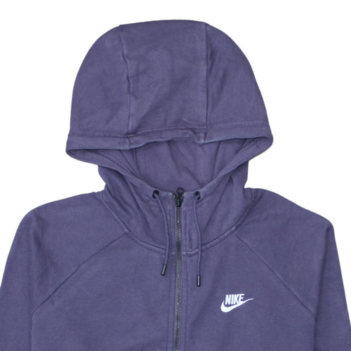 Nike Women Purple Full Zip Hoodie Size L Cotton Blend