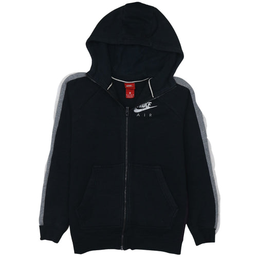 Nike Air Women's Black XS Full Zip Hoodie with Grey Stripes