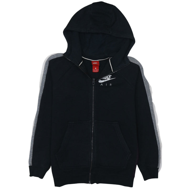 Nike Air Women's Black XS Full Zip Hoodie with Grey Stripes
