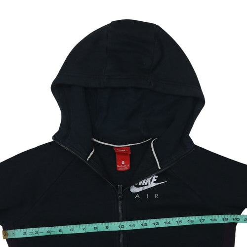 Nike Air Women's Black XS Full Zip Hoodie with Grey Stripes
