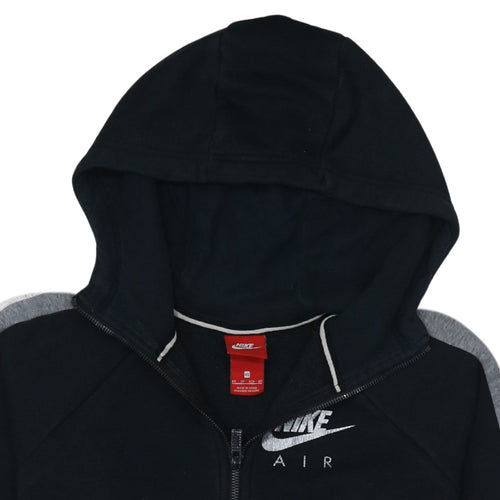 Nike Air Women's Black XS Full Zip Hoodie with Grey Stripes