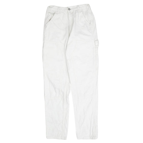 J. Galt Women's White Cargo Jeans Size S Relaxed Fit Cotton