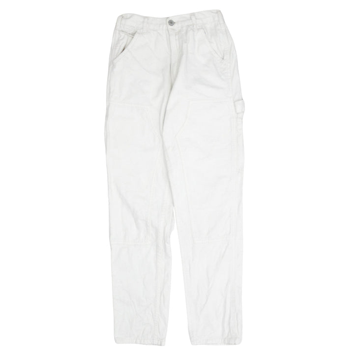 J. Galt Women's White Cargo Jeans Size S Relaxed Fit Cotton