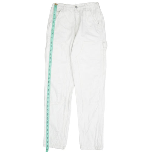 J. Galt Women's White Cargo Jeans Size S Relaxed Fit Cotton