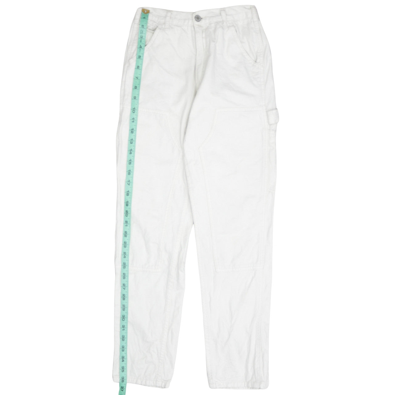 J. Galt Women's White Cargo Jeans Size S Relaxed Fit Cotton