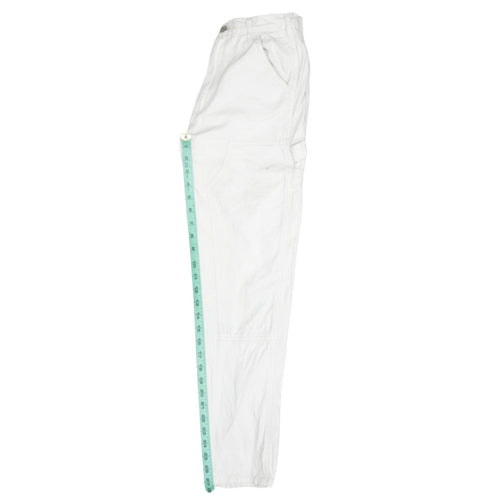 J. Galt Women's White Cargo Jeans Size S Relaxed Fit Cotton