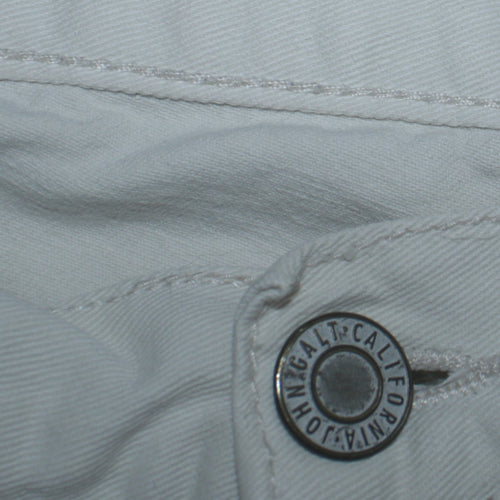 J. Galt Women's White Cargo Jeans Size S Relaxed Fit Cotton