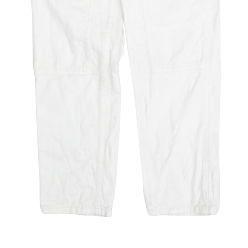 J. Galt Women's White Cargo Jeans Size S Relaxed Fit Cotton