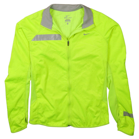 Nike Women's Yellow Dri-FIT Windbreaker Jacket L Reflective Lightweight