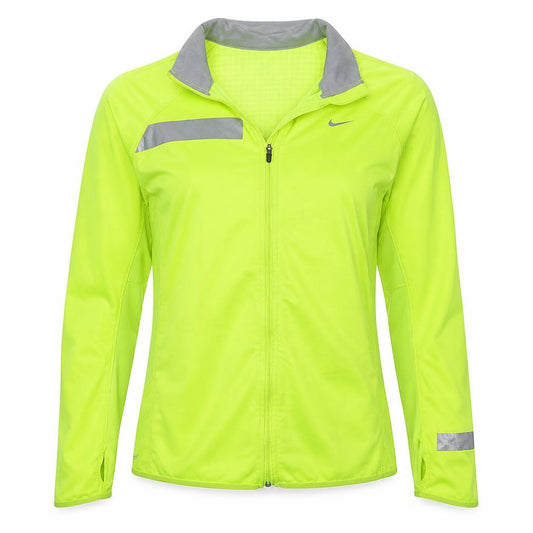 Nike Women's Yellow Dri-FIT Windbreaker Jacket L Reflective Lightweight