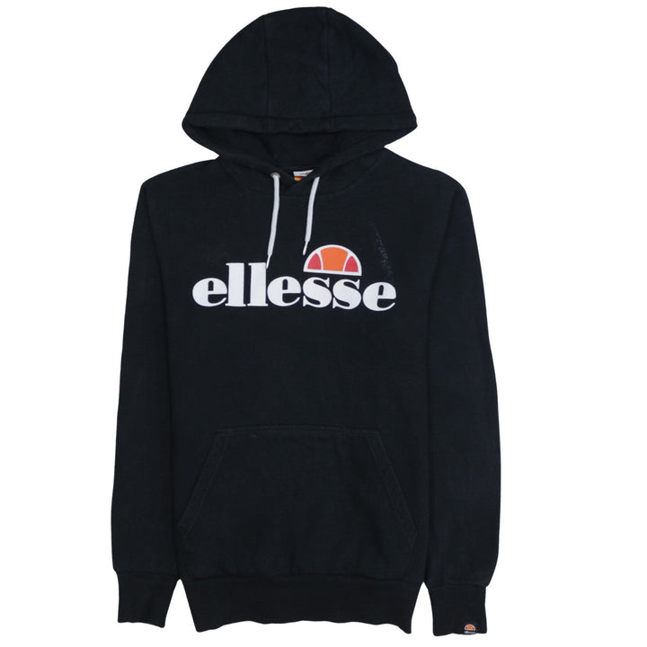 Ellesse Women's Black Pullover Hoodie Size M Cotton Blend Logo Hooded Sweatshirt