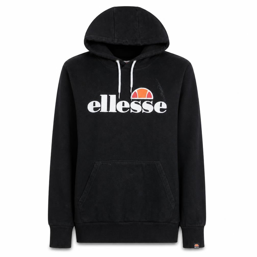 Ellesse Women's Black Pullover Hoodie Size M Cotton Blend Logo Hooded Sweatshirt