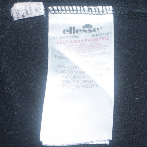 Ellesse Women's Black Pullover Hoodie Size M Cotton Blend Logo Hooded Sweatshirt