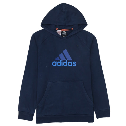 Adidas Boys Navy Blue Pullover Hoodie 15-16 Years Performance Essentials