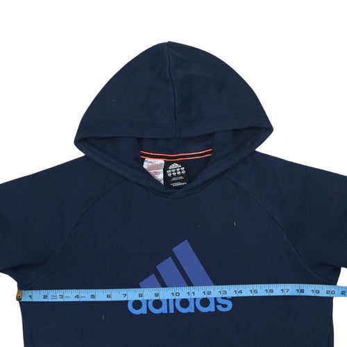 Adidas Boys Navy Blue Pullover Hoodie 15-16 Years Performance Essentials