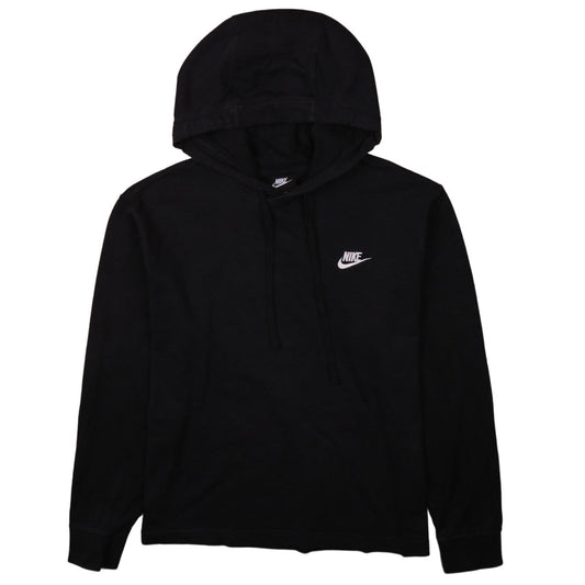 Nike Women's Black Pullover Hoodie Medium Cotton Logo Sweatshirt