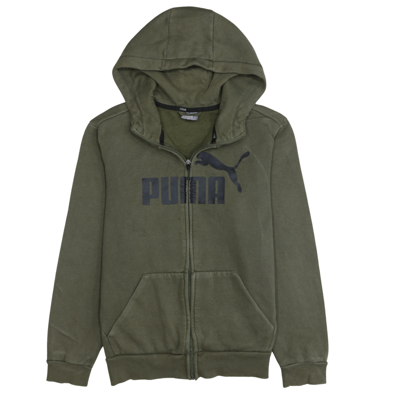 Puma Men's Green Full Zip Hoodie Size S Fleece Sweatshirt