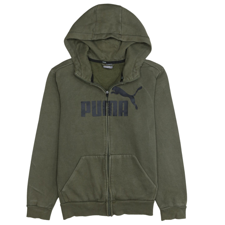 Puma Men's Green Full Zip Hoodie Size S Fleece Sweatshirt