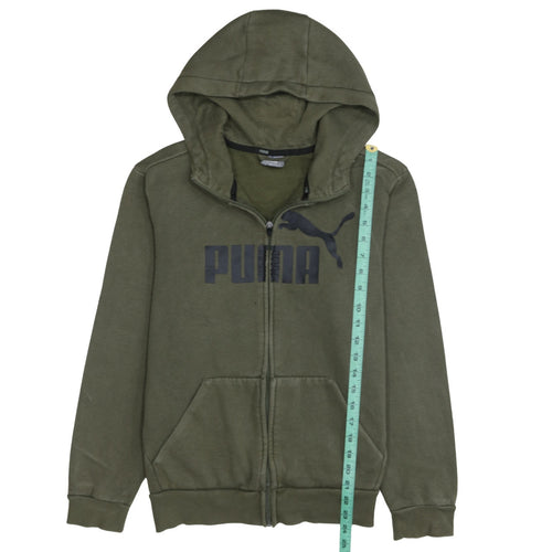 Puma Men's Green Full Zip Hoodie Size S Fleece Sweatshirt