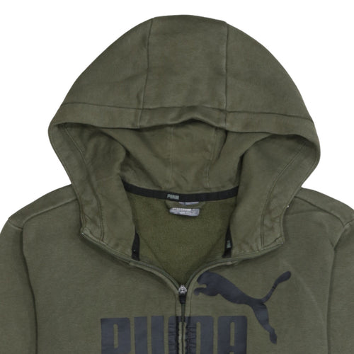 Puma Men's Green Full Zip Hoodie Size S Fleece Sweatshirt