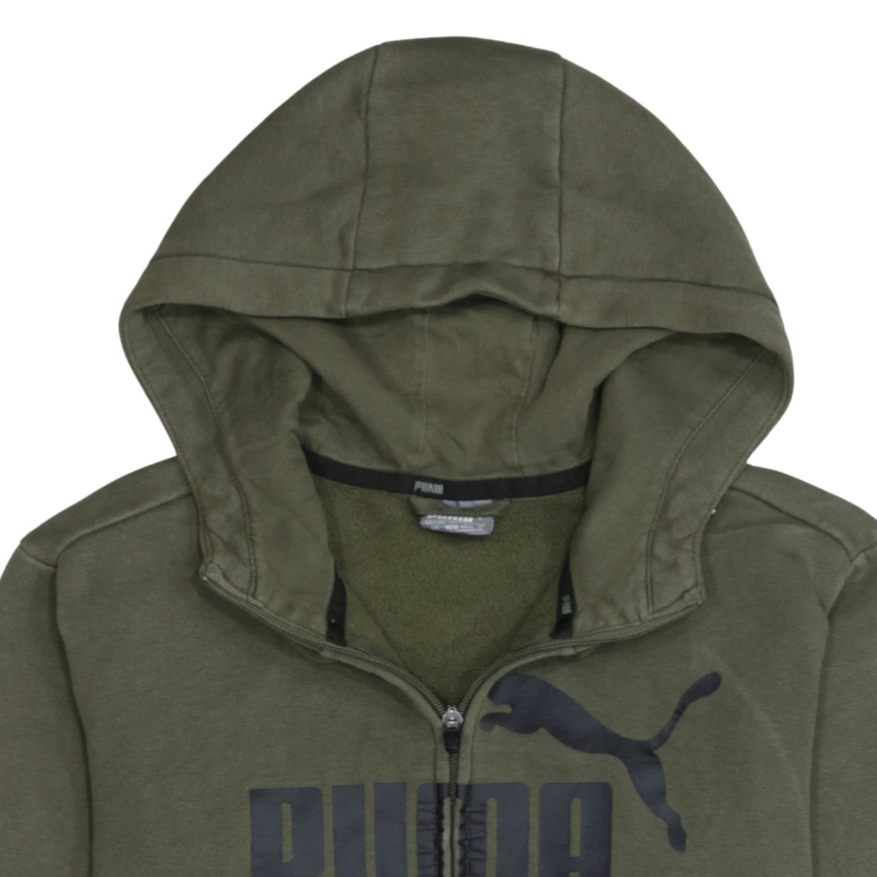 Puma Men's Green Full Zip Hoodie Size S Fleece Sweatshirt