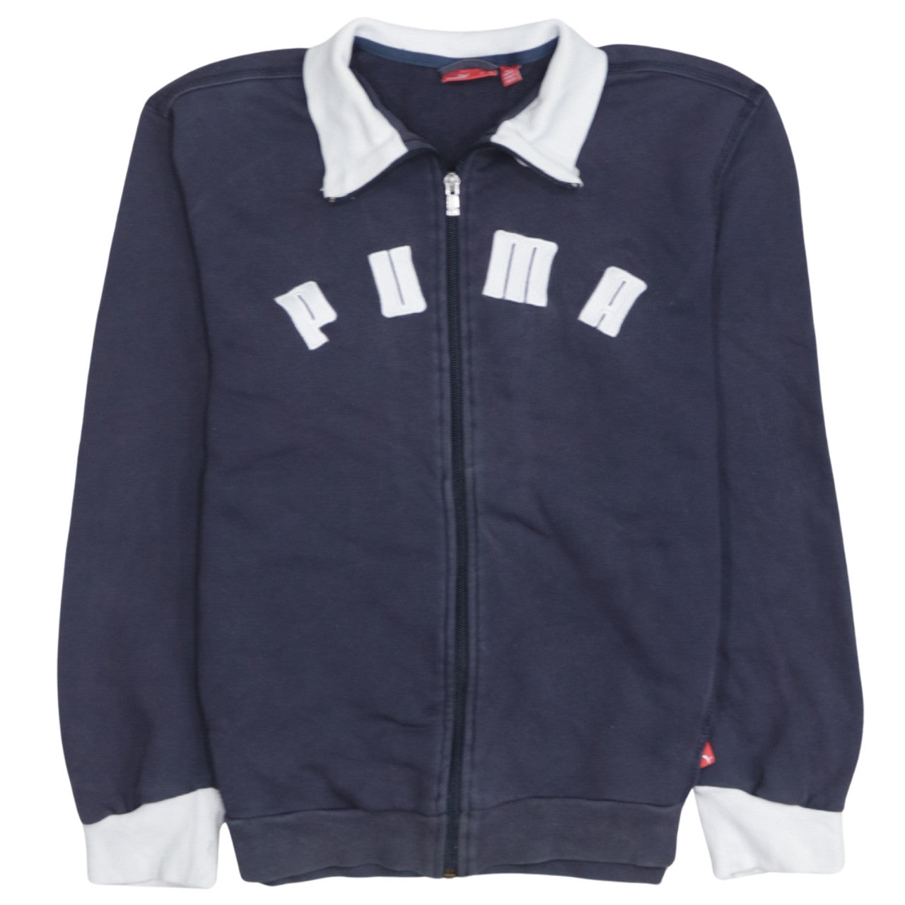 Puma Womens Navy Full Zip Sweatshirt Size 12 Cotton Blend