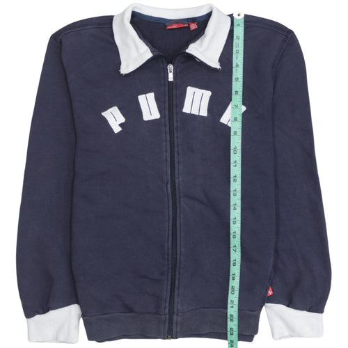 Puma Womens Navy Full Zip Sweatshirt Size 12 Cotton Blend