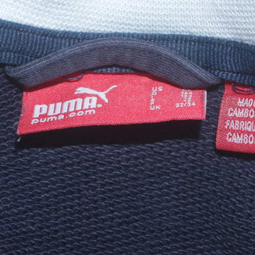 Puma Womens Navy Full Zip Sweatshirt Size 12 Cotton Blend