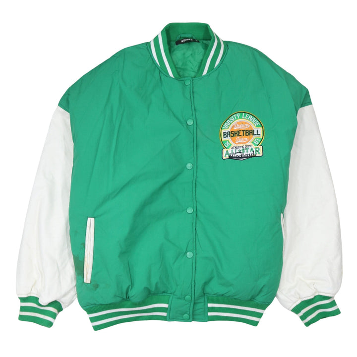 Missguided Womens Green Varsity Jacket UK 10 Casual Baseball Style