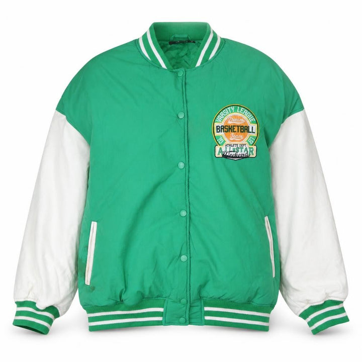 Missguided Womens Green Varsity Jacket UK 10 Casual Baseball Style