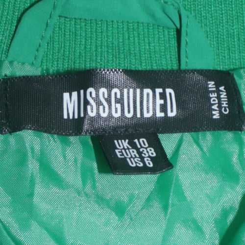 Missguided Womens Green Varsity Jacket UK 10 Casual Baseball Style