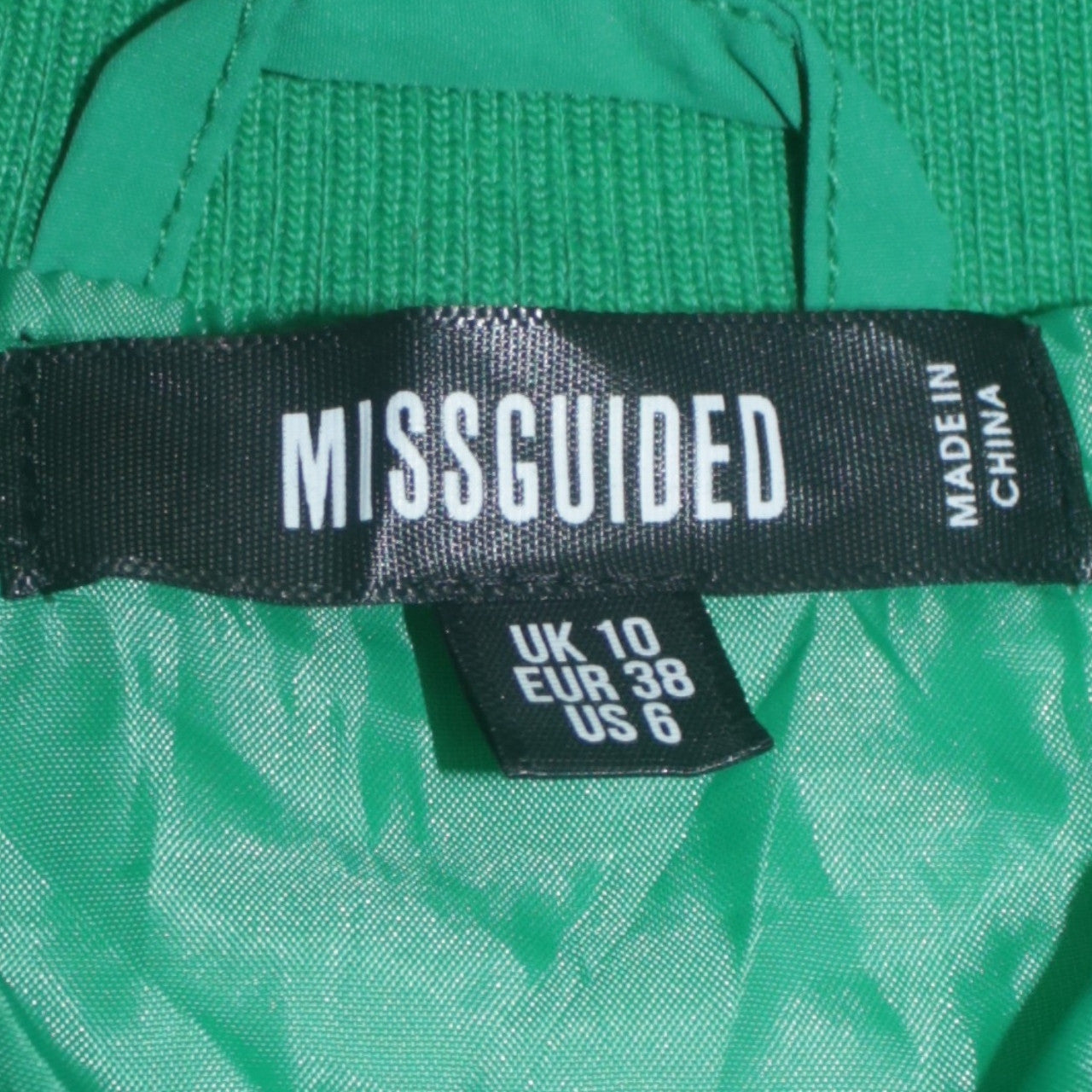 Missguided Womens Green Varsity Jacket UK 10 Casual Baseball Style