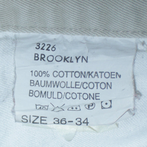 Lee Men's Beige Cotton Chino Trousers 36x34 Regular Fit