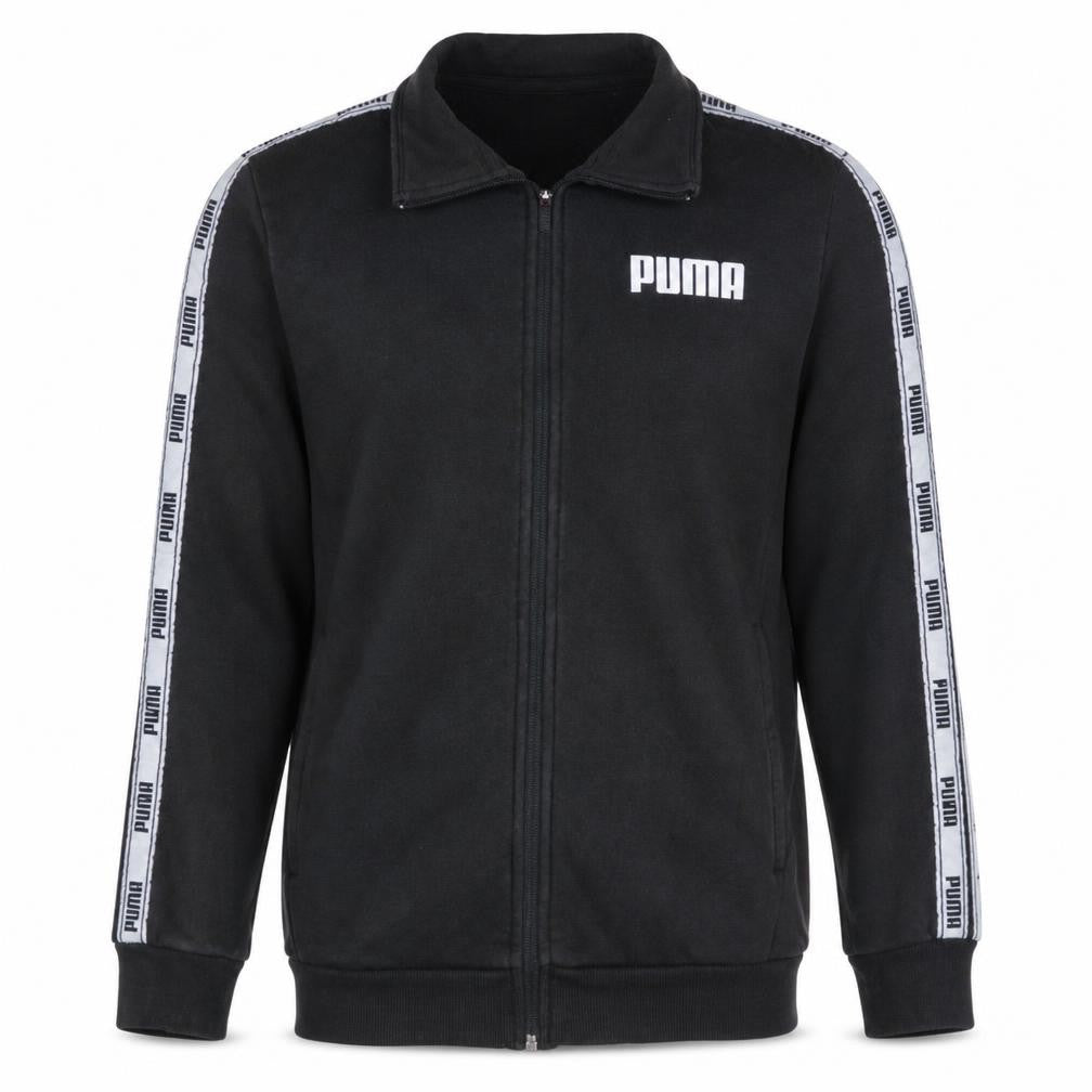 Front view of Puma Men's Black Small Full Zip Track Sweatshirt Jacket