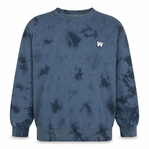 Wrangler Men's Blue Tie-Dye Cotton Crew Neck Sweatshirt L