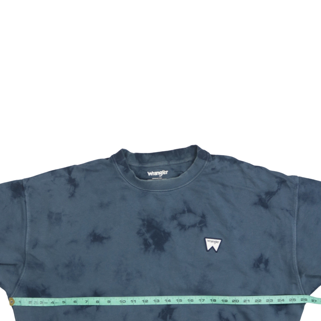Wrangler Men's Blue Tie-Dye Cotton Crew Neck Sweatshirt L