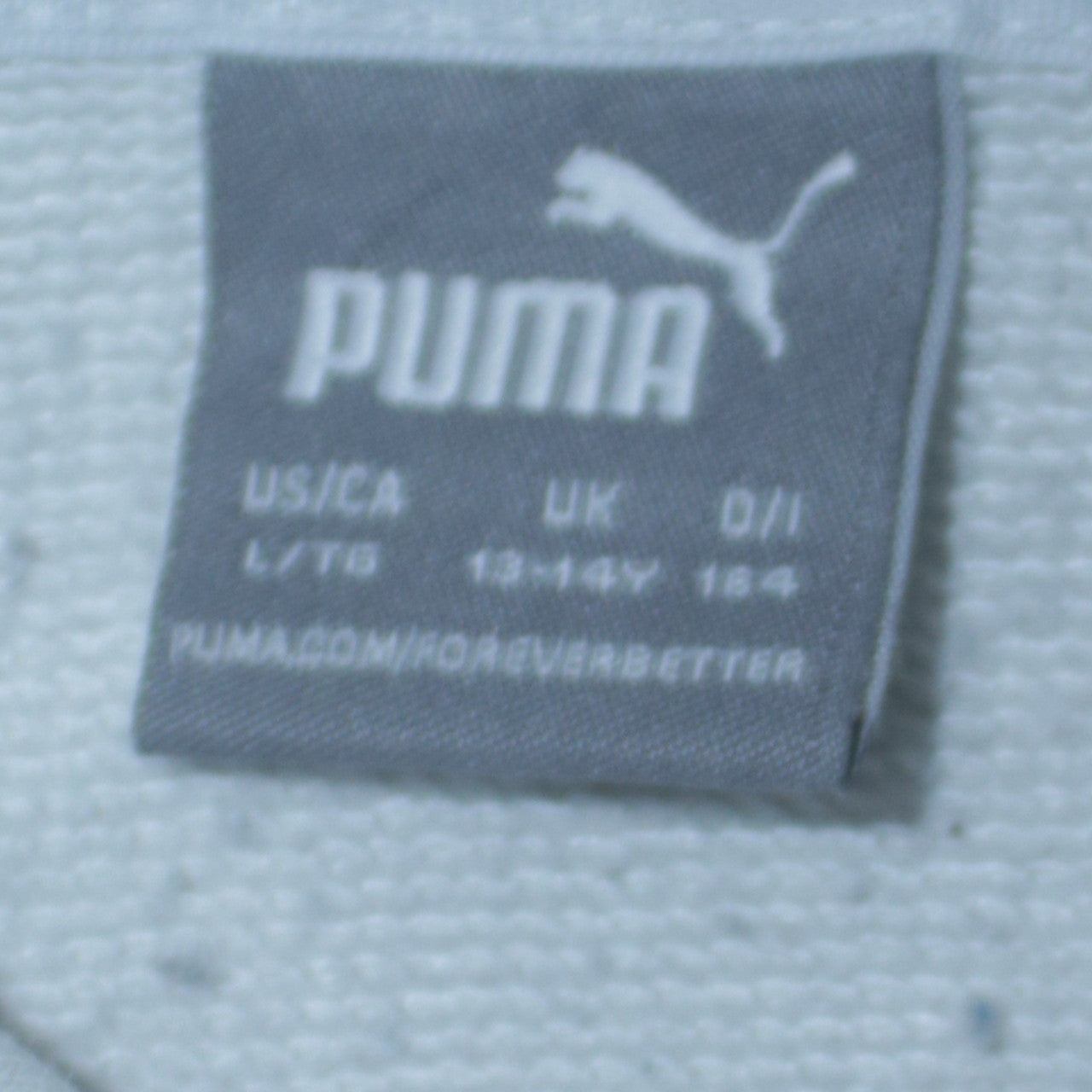 Puma Boys White and Black Pullover Hoodie Size 13-14 Years Colourblock