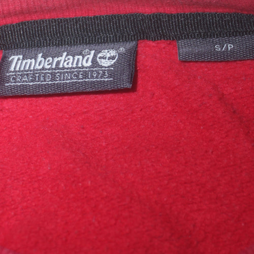 Timberland Men’s Red White Logo Crew Neck Pullover Sweatshirt Size S