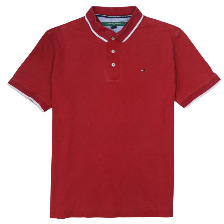 Tommy Hilfiger Mens Red Golf Polo Shirt Size L Cotton Short Sleeve