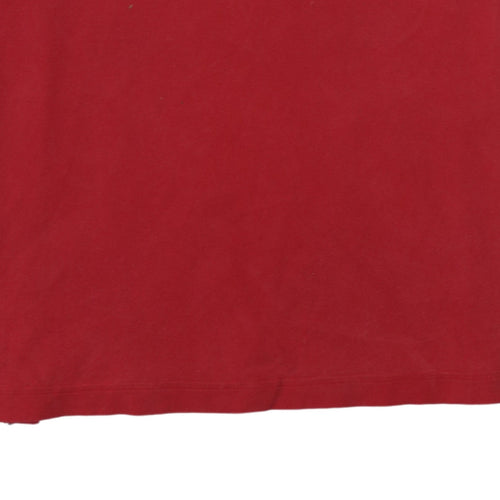 Tommy Hilfiger Mens Red Golf Polo Shirt Size L Cotton Short Sleeve