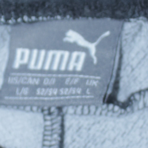 Puma Men's Grey Jogger Sweatpants L Fleece Activewear Tapered Fit