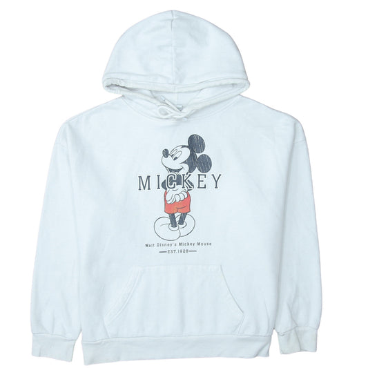 Disney Primark Womens White Mickey Hoodie Size M UK 12/14 Pullover
