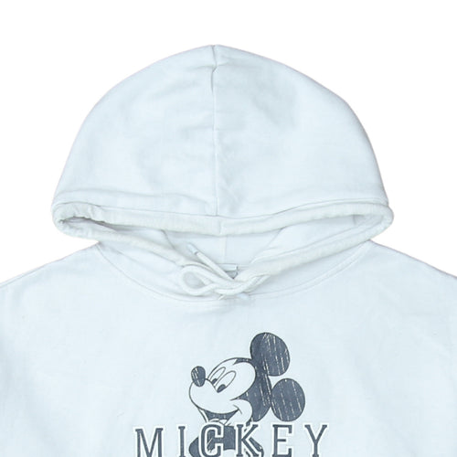 Disney Primark Womens White Mickey Hoodie Size M UK 12/14 Pullover