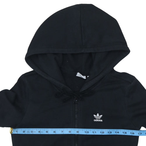 Adidas Womens Black XS Full Zip Hoodie Sweatshirt Classic Style