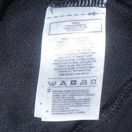 Adidas Womens Black XS Full Zip Hoodie Sweatshirt Classic Style
