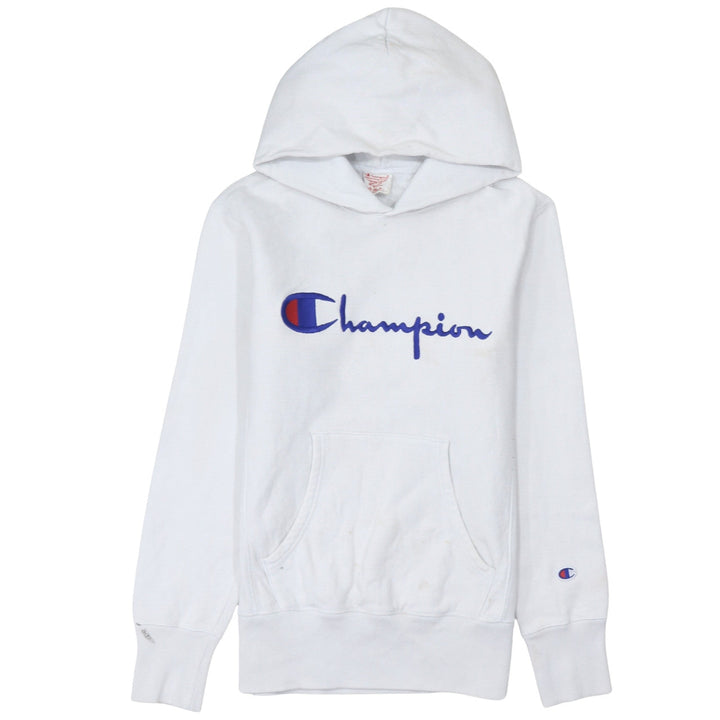 Champion Men's White Medium Pullover Hoodie with Logo Embroidery