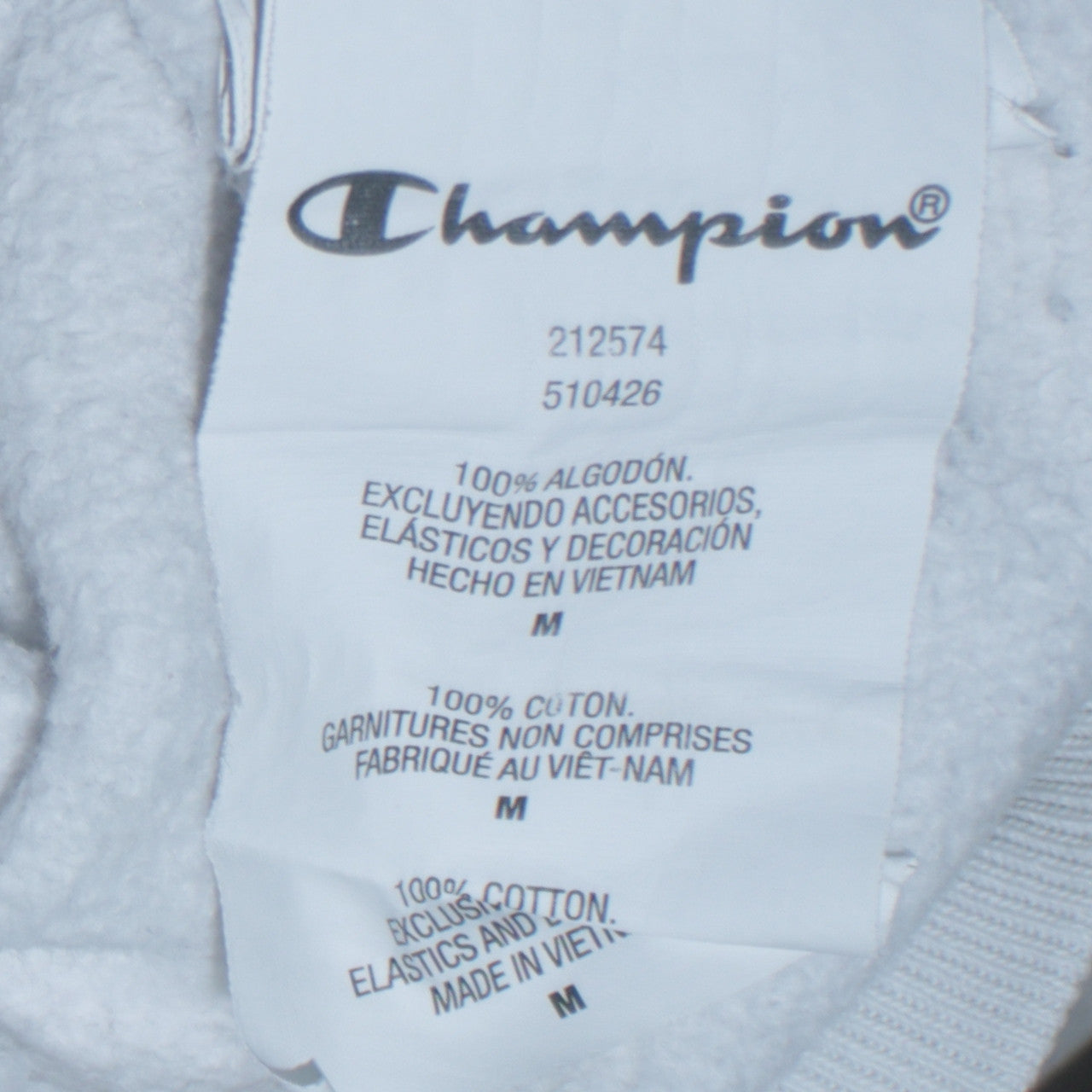 Champion Men's White Medium Pullover Hoodie with Logo Embroidery