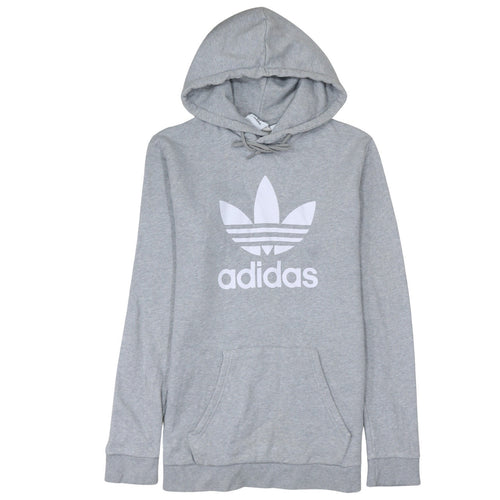 Adidas Women Grey Hoodie UK 18 Pullover Hooded Sweatshirt