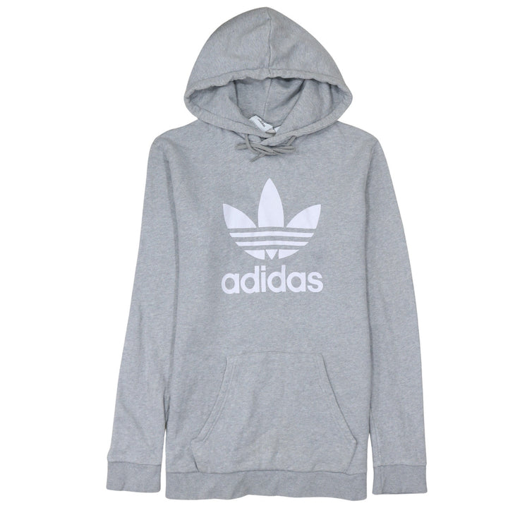 Adidas Women Grey Hoodie UK 18 Pullover Hooded Sweatshirt